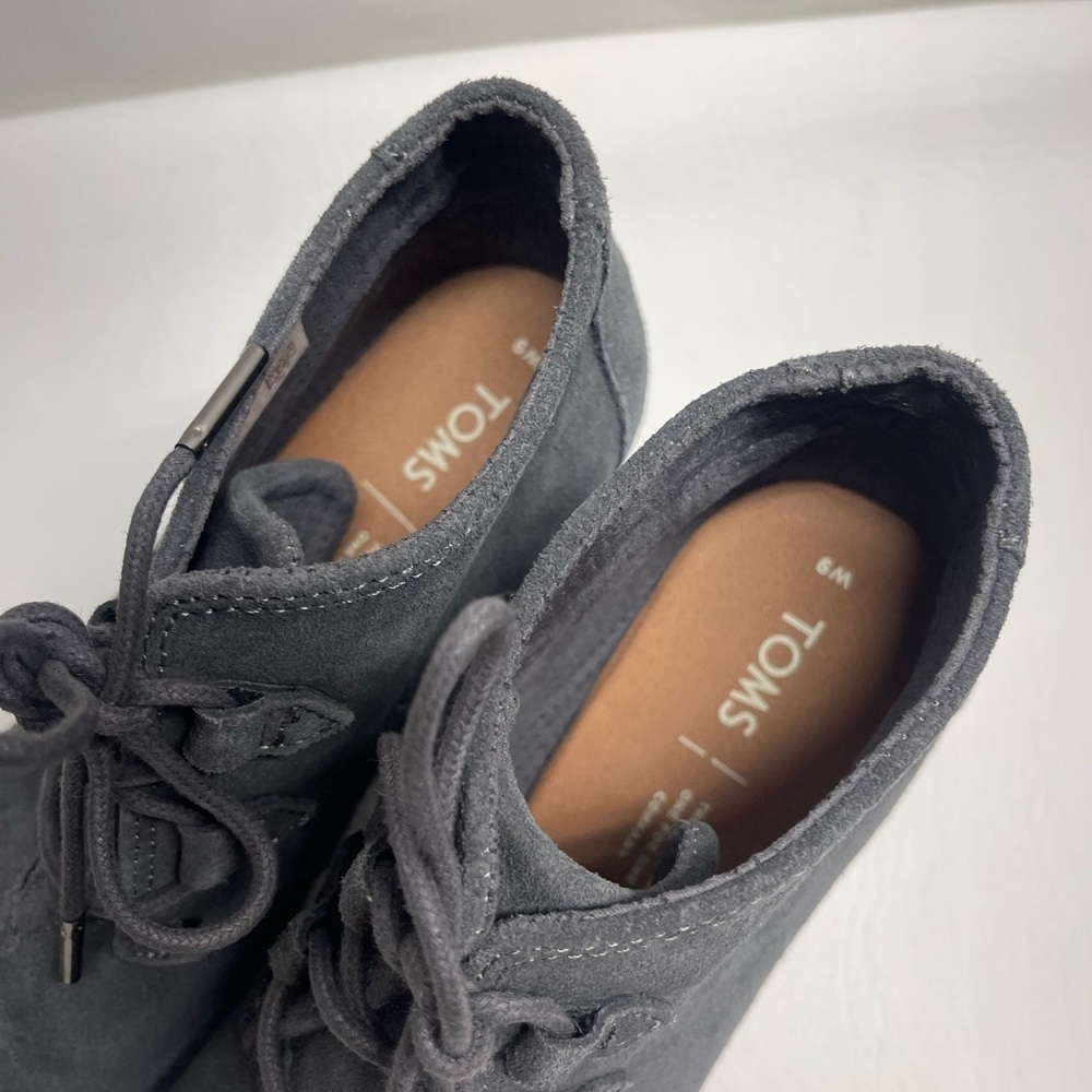 TOMS WOMENS wedges ankle boots leather size 9 - Picture 3 of 8